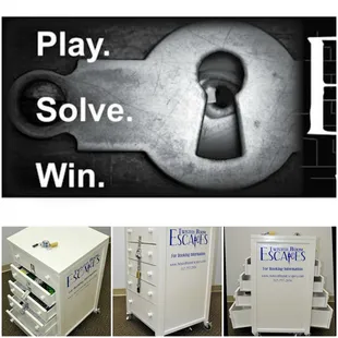 Our portable CART escape game. Come play in our waiting room for free.