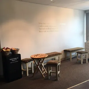 Lobby area where you wait till it's your turn for fun.