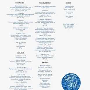 Lunch and dinner options