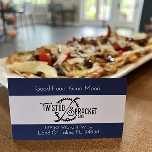 The flatbread pizzas are delicious.