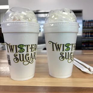 Twisters (ice cream blended with flavored syrup of choice)