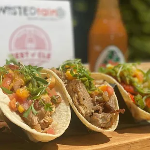 Pork, Chicken &amp; Veggie Tacos