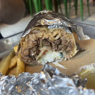 Burrito with steak