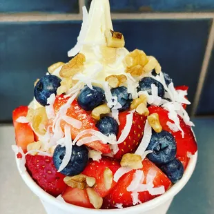 strawberries and blueberries