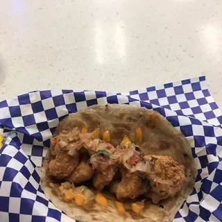 Fried Kimchi Shrimp Taco