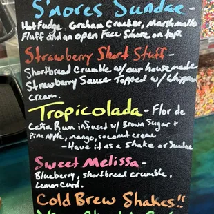 Additional menu choices