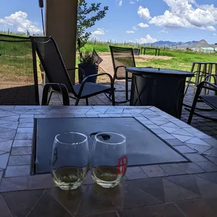 Wine tasting on the patio!