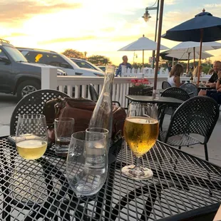 Outdoor relaxing time. Have a beverage and chill. Carry on!