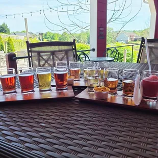 Our wine and cider flights.  Ciders were amazing!
