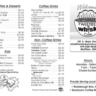 prices of drinks