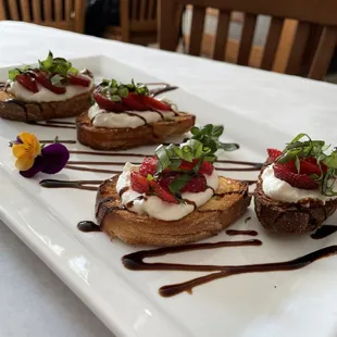 Strawberry and ricotta bruschetta