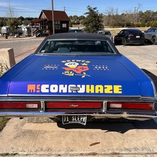 Love their fun marketing with this vintage car out front.