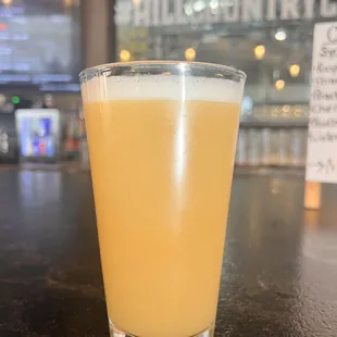 a glass of orange juice