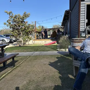 Patio with lots of shady seating