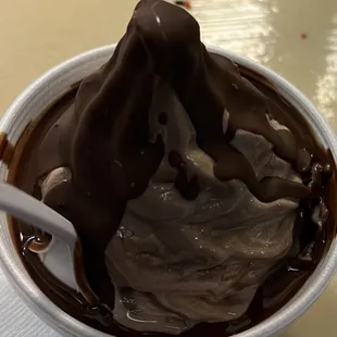 German chocolate with chocolate shell