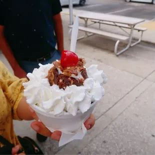 Crispy treats sundae