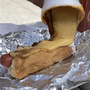 Kids chili cheese dog