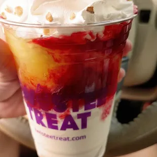 Strawberry pineapple sundae