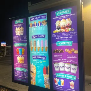Menu for drive thru