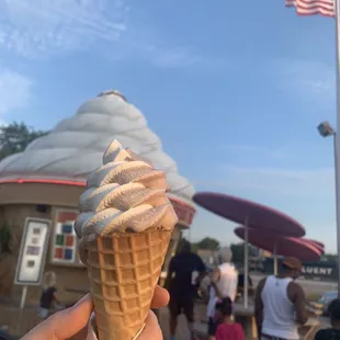 Small chocolate and vanilla swirl soft serve