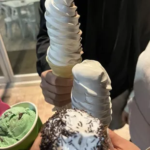 3 cones and one dish