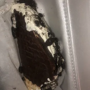 Taco with Oreos and brownie topping! It&apos;s huge.