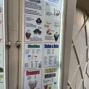 a menu for a fast food restaurant