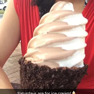 Oreo cone swirl. Should have gotten the kiddie size.