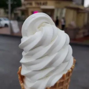 Vanilla waffle cone, regular size.  A simple classic