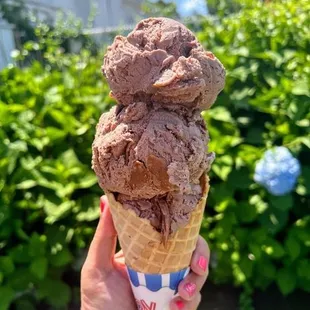 Chocolate waffle cone