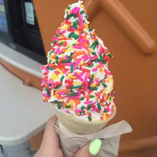 Vanilla with rainbow sprinkles