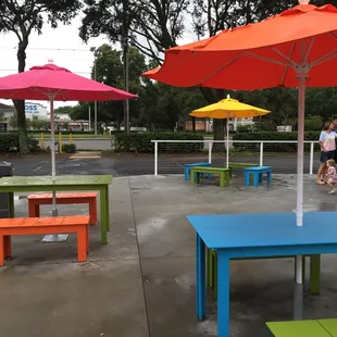 Patio seating area.
