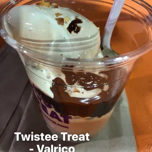 Melted sundae had to go back and get hot fudge on it they forgot.