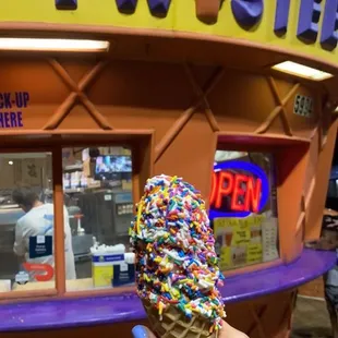 Vanilla cone with sprinkles