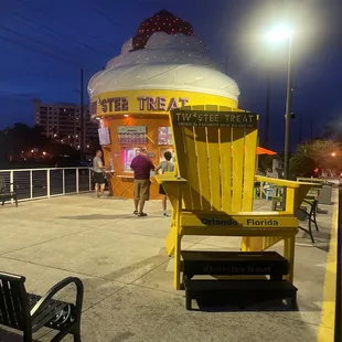 a giant ice cream cone