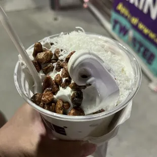 Candied pecans and coconut