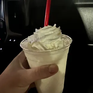 Piña colada freezer (pineapple coconut slushie with vanilla ice cream)