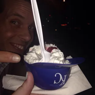 My Royals super fan/husband was ridiculously excited for the chocolate sundae that was served in a mini Royals hat