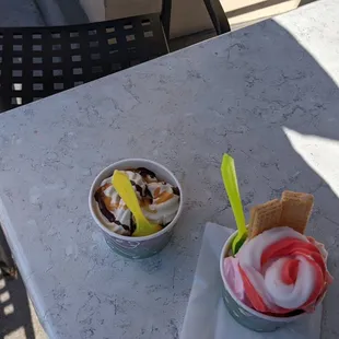 two bowls of ice cream