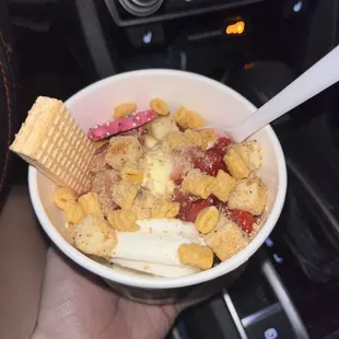 Different toppings and flavors