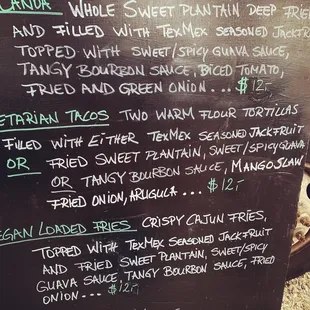 Vegan menu options