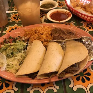 Three taco plate