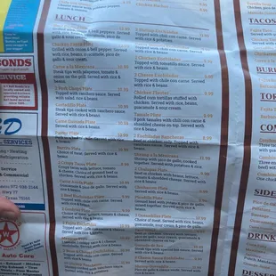 a hand holding a menu