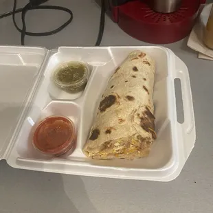 This is the other half of the breakfast burrito. I cannot finish at all, lol.