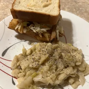 Fish stacker and haluski