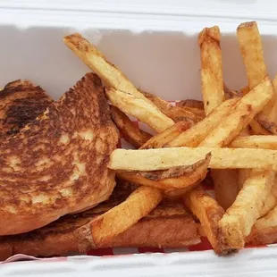 a sandwich and french fries