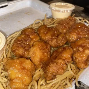 Firecracker Orange Chicken with Noodles