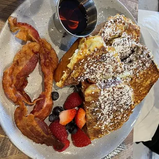 French toast (the bacon doesn't come with it, but was taken from the egg platter)