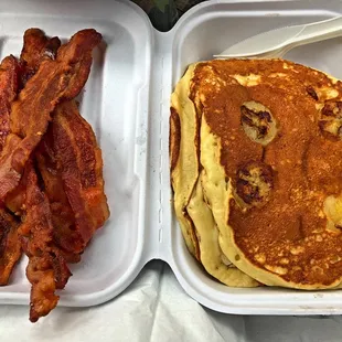 Bacon and banana pancakes
