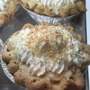 Coconut cream pies
